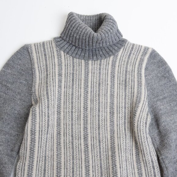 Isabel Marant Alpaca Mohair Turtleneck Sweater Gray Stripe Made in France 0 XS - Picture 5 of 12